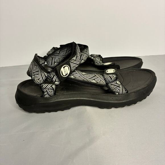 Seven S European Sandals Men’s US 9 EU 42 Hook and Eye Closure Black Adjustable - Picture 5 of 6